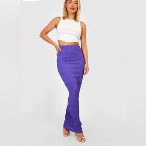 Boohoo Vibrant Purple textured maxi Skirt